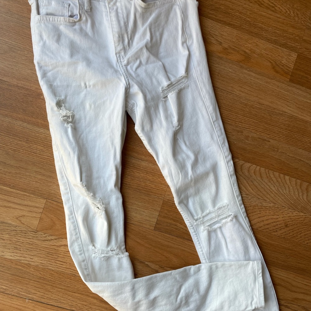 Hollister white high rise super skinny jeans